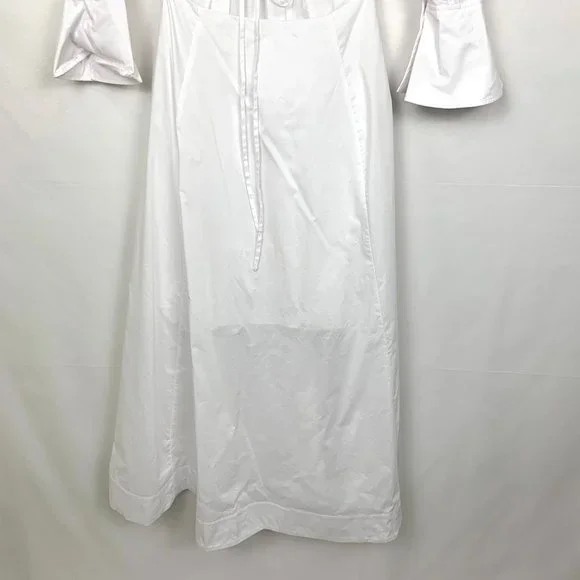 NWT Jonathan Simkhai Alex Pleated Cut Out Maxi Midi Dress White Medium - Picture 10 of 13